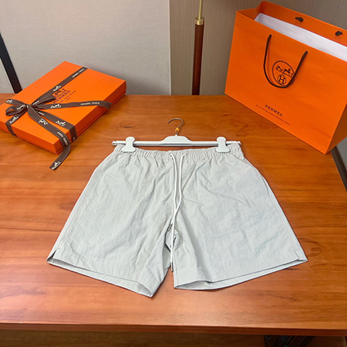 hermes solid color drawstring casual swim shorts